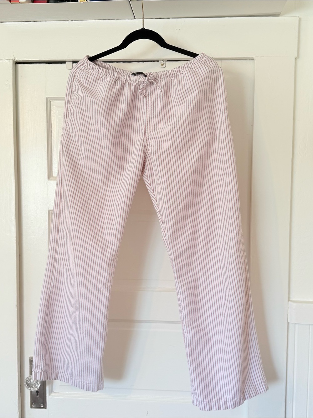 Brandy Melville Anastasia Red Stripe Cotton Drawstring Wide Leg Pants OS